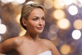 Close up of young woman sitting in bath towel Royalty Free Stock Photo