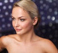 Close up of young woman sitting in bath towel Royalty Free Stock Photo