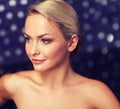 Close up of young woman sitting in bath towel Royalty Free Stock Photo