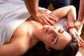 Close up of young woman having a relaxation massage Royalty Free Stock Photo