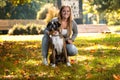 Close-Up Of A Young Women With Her Dog Royalty Free Stock Photo