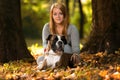 Close-Up Of A Young Women With Her Dog Royalty Free Stock Photo