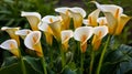 Close up of Zantedeschia aethiopica, also known as calla lily or arum lily. Royalty Free Stock Photo