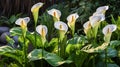 Close up of Zantedeschia aethiopica, also known as calla lily or arum lily. Royalty Free Stock Photo