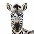 Close-up Zebra Illustration On White Background