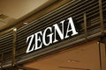 close up ZEGNA store sign