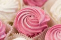 Close up of zephyr or marshmallow dessert on plate Royalty Free Stock Photo