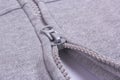 Close up of Zipper partly open Royalty Free Stock Photo