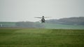 Close-up of ZM707 British army Boeing Apache Attack helicopter in low-level flight