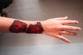 Close up of Zombie hand with blood. Horror and scary concept. Thriller concept Royalty Free Stock Photo