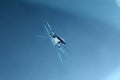 Cracked broken car windshield Royalty Free Stock Photo