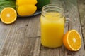 Fruit juice in the glass jar. Green background, wooden table. Fresh vegetables and fruits - avocado, apple, tomatoes. . Healthy, Royalty Free Stock Photo