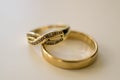 Gold rings macro Royalty Free Stock Photo