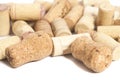 Close-ups of wine corks on white Royalty Free Stock Photo