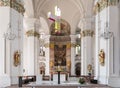 Close view of the altar of the Jesuitenkirche church in Heidelberg, Germany