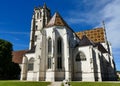 Apse and bell tower of the Saint-Nicolas-de-Tolentin church of the royal monastery of Brou in Bourg-en-Bresse Royalty Free Stock Photo