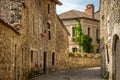 Close view of the authentic stone house of Perouges, France Royalty Free Stock Photo