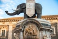 Catania Sicily Italy Baroque historical elephant monument and fountain close up
