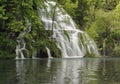 Close view of the waterfalls in Plitvice National Park