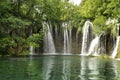 Close view of waterfalls in Plitvice National Park