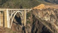 Close view of bixby bridge on highway 1 along the california coast in big sur Royalty Free Stock Photo