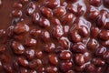 Close view of black beans in chili sauce Royalty Free Stock Photo