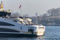 Close View of Boat Trip Vessel full of Tourists in Istanbul