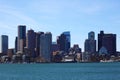 Close view of the Boston, Massachusetts skyline Royalty Free Stock Photo