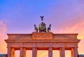 Close view of the Brandenburg Gate in Berlin at dusk Royalty Free Stock Photo