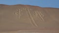 Close view of a Chandelier Nazca Lines known as Paracas Candelabra, Candelabra of the Andes.