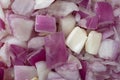 Close view of chopped red onions Royalty Free Stock Photo