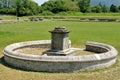 The circular wall monument of the Roman ruins in Saint-Bertrand-de-Comminges Royalty Free Stock Photo