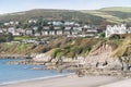 Close view of cliff top houses at Port Erin on the Isle of Man