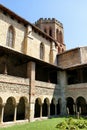 cloister and bell tower of the old Saint-Lizier cathedral in Saint-Lizier