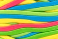 Close view of colorful strings of candy Royalty Free Stock Photo
