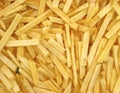 Close view crunchy shoestring potatoes