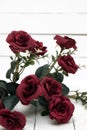 Fake bouquet of red roses isolated on a white background. Royalty Free Stock Photo