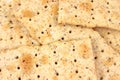 Close view of flatbread crackers