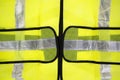 Close view of fluorescent yellow safety vest Royalty Free Stock Photo