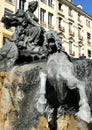 The fountain Bartholdi in Lyon Royalty Free Stock Photo