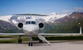 Close view of the front of a private jet Royalty Free Stock Photo