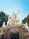 Close view of God Neptune - part of the Neptune Fountain at the Schonbrunn park, Vienna, Austria