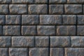 Close view of gray retaining wall blocks Royalty Free Stock Photo