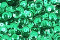 Close view of green sequins