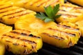 close view of grilled pineapple texture