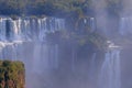 Close view of Iguazu Falls, Cataratas Foz Do Iguacu, waterfalls of the Iguazu River, Brazil Royalty Free Stock Photo