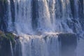 Close view of Iguazu Falls, Cataratas Foz Do Iguacu, waterfalls of the Iguazu River, Brazil Royalty Free Stock Photo