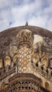 Close view of the intrinsic work done in one of tomb building in Qutb Shahi Archaeological Park, Hyderabad, India