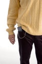 Close view of ipod in pocket Royalty Free Stock Photo