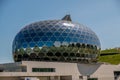 Close view of La Seine Musicale or City of Music on Seguin Island in Boulogne-Billancourt, south-west of Paris.